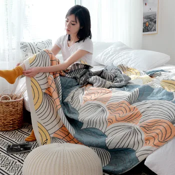 

Cotton Single Double Gauze Towel Blanket Summer Children's Nap Blanket Air Conditioning Quilt Comforter Home Bedding
