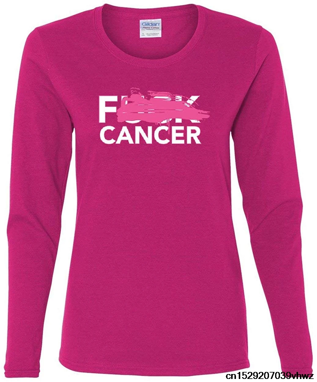 F Cancer женская футболка с длинным рукавом розовая лента для борьбы раком груди