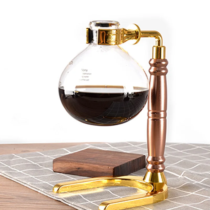 Koop Hot!! Japanse Stijl Sifon Koffiezetapparaat Thee Sifon Pot Vacuüm Koffiezetapparaat Glas Type Koffiezetapparaat Filter 3 Cups Gold