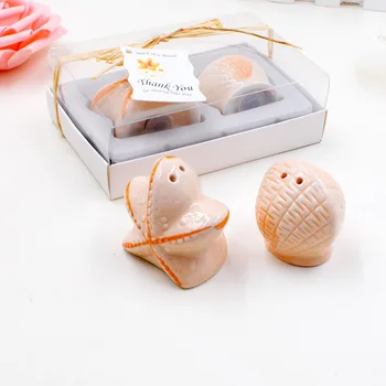 

200Pcs100Box Free Shipping Starfish Sea Shell Salt Pepper Shakers Favours Beach Themed Wedding Party Favors And Gifts For Guests