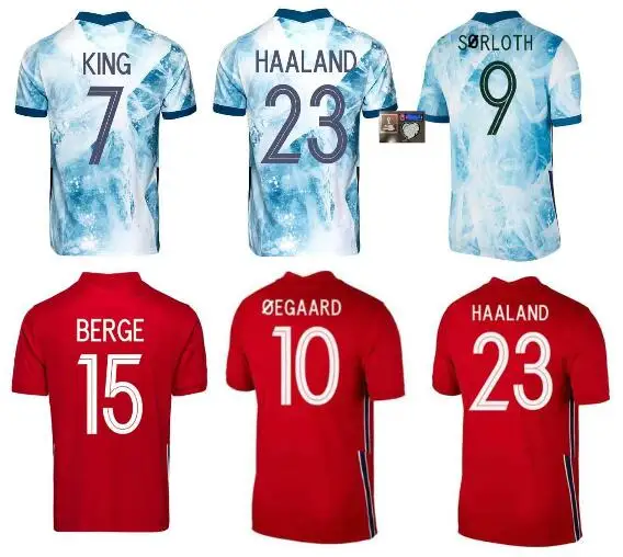 20-21 norge Haaland ODEGAARD Berge Rey-skjorter fútbol landslag Fotballuniformer Tailandia