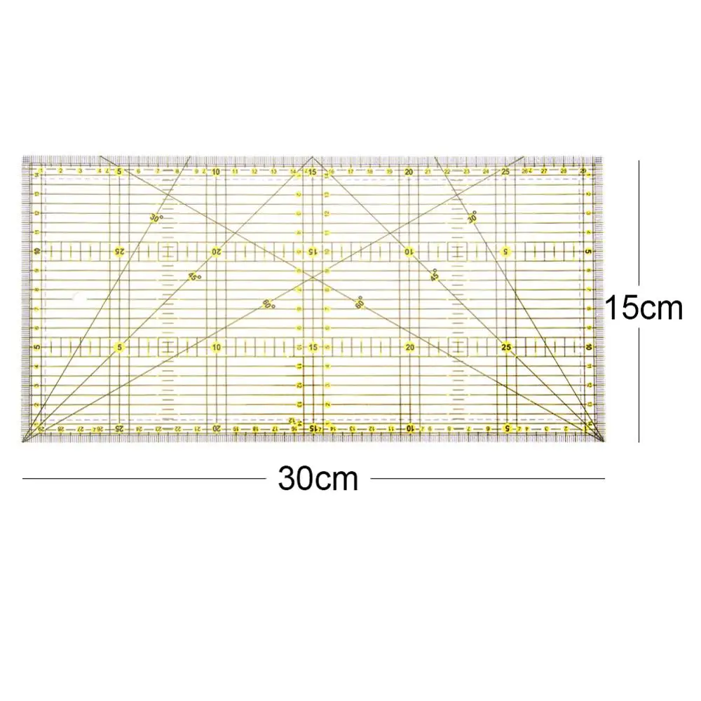 30x15cm 1 шт. Лоскутная линейка инструменты для квилтинга Толстая Акриловая Ткань линейка для пэтчворк DIY Швейные Инструменты для квилтинга - Цвет: 30x15cm