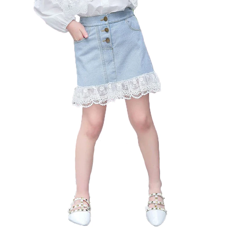 Новая летняя джинсовая юбка для девочек детская школьная форма юбка-пачка