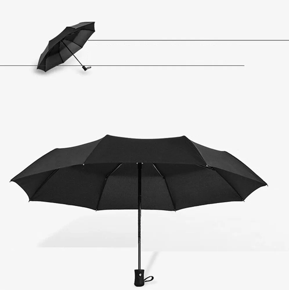 Windproof Double Layer Inverted Umbrellas Reverse Folding Umbrella UV Protection Umbrella Rain Women Men Black Coating 10K