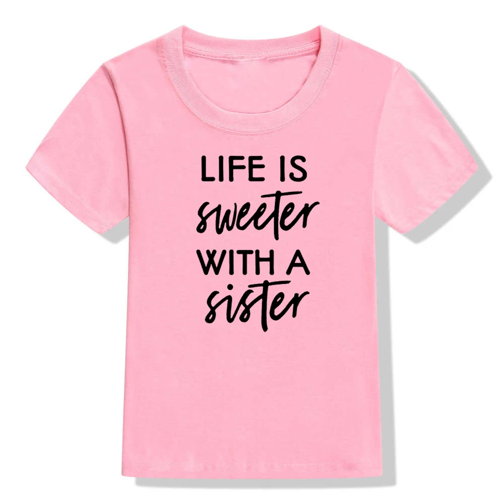 Семейная футболка с принтом «Life Is Better»/«swetter with A Brother»/«Sibling» для детей забавная футболка для маленьких мальчиков и девочек