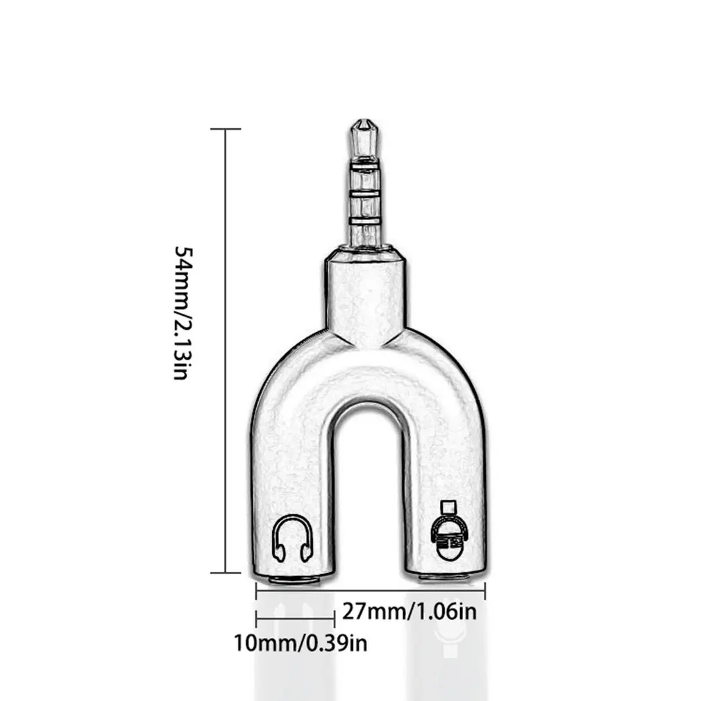 3,5 мм сплиттер стерео штекер u-образный стерео аудио микрофон и Разветвитель для наушников адаптеры для PS4 ПК ноутбук наушники