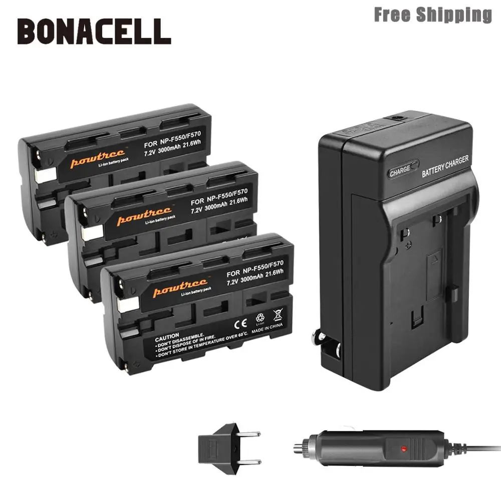 Bonacell 3000 мА/ч, NP-F550 NP F550 NPF550 Батарея+ Зарядное устройство для sony NP-F330 NP-F530 NP-F570 NP-F730 NP-F750 Hi-8 GV-D200 L50