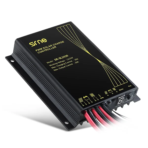 IP68 20A солнечное зарядное устройство pwm контроллер 12 В/24 В использование для системы мониторинга SL2420 с зарядкой 4 типа батареи