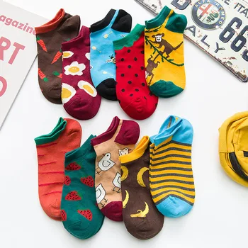 

Spring and summer socks ladies boat socks cotton personality Korean college trendy socks couple models men and women socks