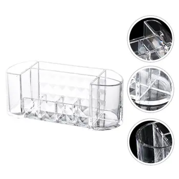 

1Pc Lip Gloss Storage Cases Multiple Grids Clear Desktop Holder (Transparent)