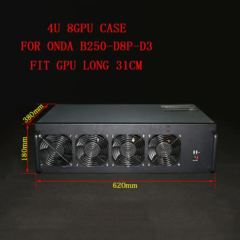 Caixa do servidor usb mineiro rack eth etc monero xmr equipamento de mineração 8 gpu quadro para onda k15 k7 B250-D8P-55 placa-mãe 8 cartão chassi