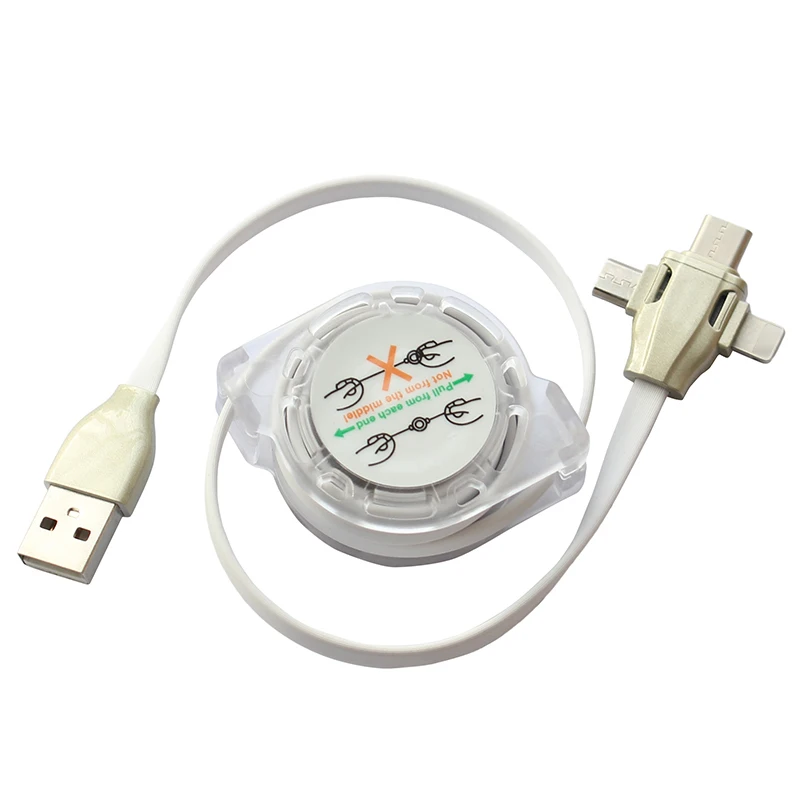 1mtr 3 в 1 гибкий портативный type C micro USB многофункциональный кабель для передачи данных и зарядки