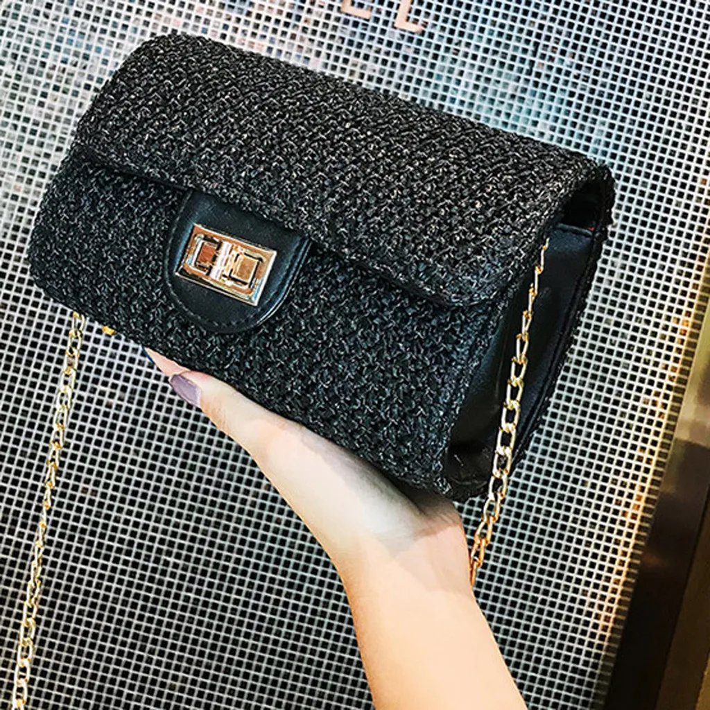 Женская модная сумка на плечо однотонная сумка тканая пляжная сумка Sac Bandouli Re Femme# T3G