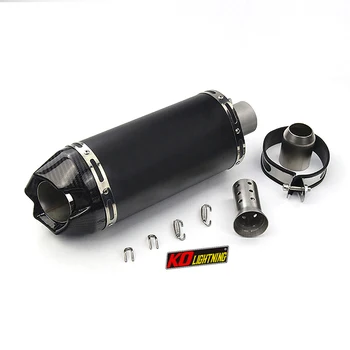 51mm Universal Motorcycle Exhaust Tail Pipe With Muffler Stainless Steel Carbon Fiber 365mm Modified For ATV Street Bike