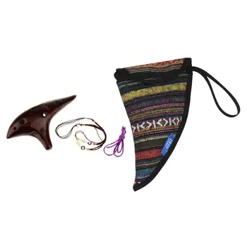 

Musical 12 Holes Ceramic Ocarina Flute Pottery Instrument with Protective Bag