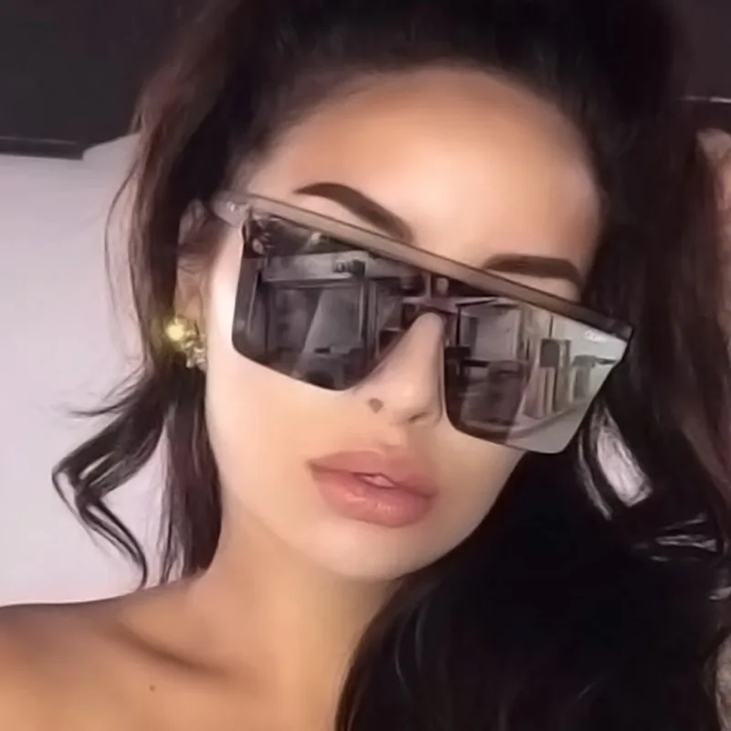 

Sunglasses Fashion Retro Hip-Hop Advanced Sunshade Versatile Travel Driving Glasses Accessories Square Frame Siamese Ladies