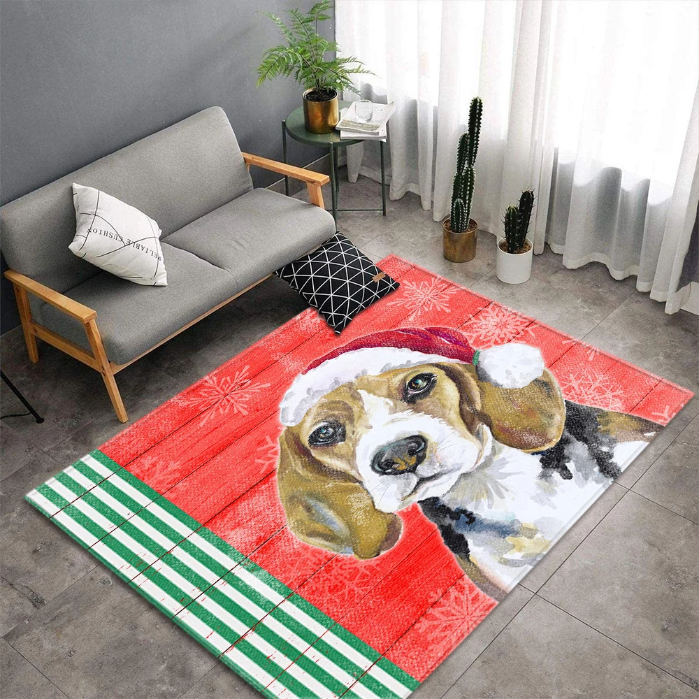 

Christmas Decor Living Room Carpets Home Rug Soft Flannel Non-Slip Parlor Bedside Area Rug Children Room Baby Crawling Play Mat