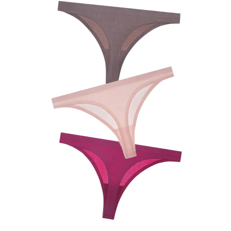 As shown 3 шт., женские стринги, стринги, сексуальные, низкая посадка, бесшовные трусики, одноцветные, стринги для женщин, невидимого размера плюс, нижнее белье, женское нижнее белье - Цвет: As shown