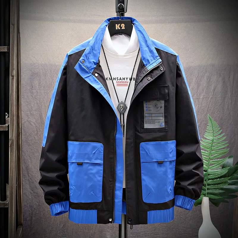 

2020 Autumn Store Owner-Style Large Size Japanese-style Casual Men's Stand Collar Contrast Color Workwear Jacket Popular Brand C