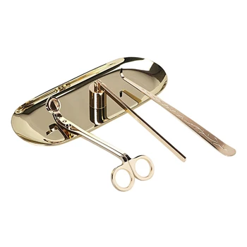 

Candle Accessory Set Candle Wick Trimmer Candle Wick Dipper Candle Snuffer Storage Tray 4 Packs Candle Care Kit Gift for Candle