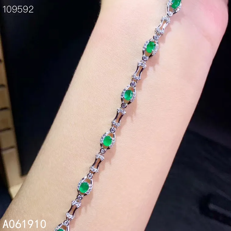 

Браслет женский из серебра 925 пробы, с изумрудами