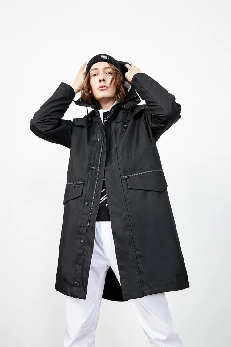 Jack Jones зимняя мужская длинная куртка с капюшоном из хлопка | 218409507