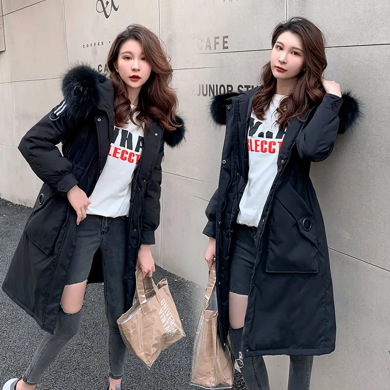 

Parka Women's Winter 2019 New Style Cotton Coat Oversize Fashion Loose-Fit Korean-style Mid-length over-the-Knee Cotton Overcoat