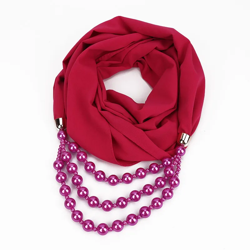 H4b0f29d2c25a4433b2678d1c81c23946L Women Shawl Hijabs Pendant Necklace Scarf Women Solid Color Shawls Jewelry Scarf Female Stole Beach Trip Accessories Scarves Mallzona