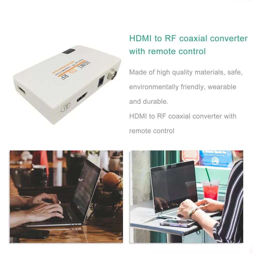 Универсальный HDMI для радиочастотного коаксиального конвертера адаптер кабель с пультом дистанционного управления блок питания для ТВ преобразования США/ЕС/Великобритания/США