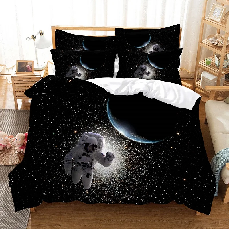 

Комплект постельного белья с изображением астронавта, Комплект постельного белья с 3d рисунком, размеры Queen, модный дизайн
