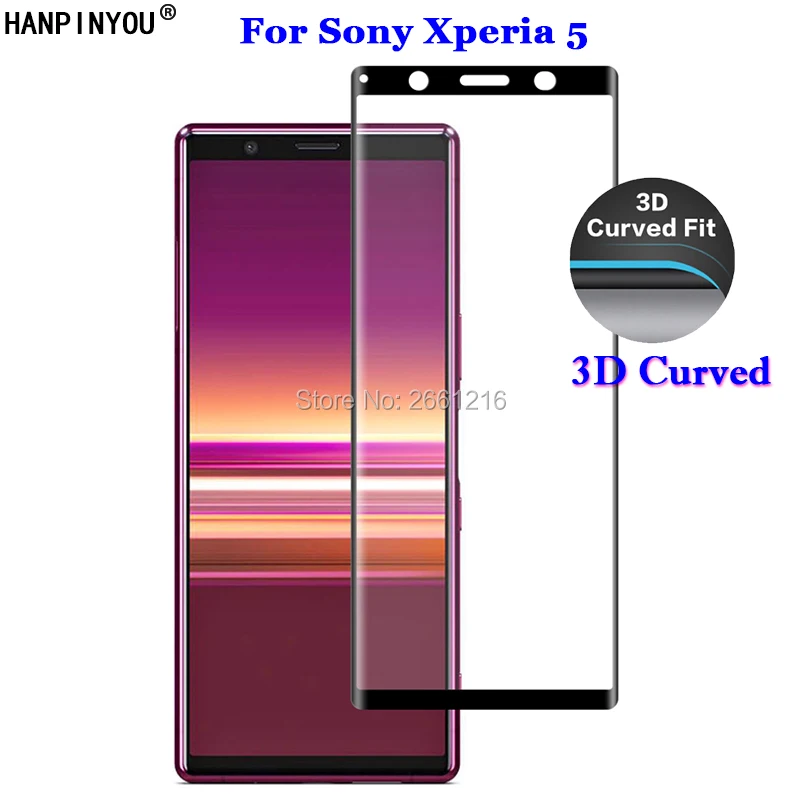 Изогнутое закаленное стекло 9H для Sony Xperia 5 6 1 &quotс полным 3D покрытием защитная