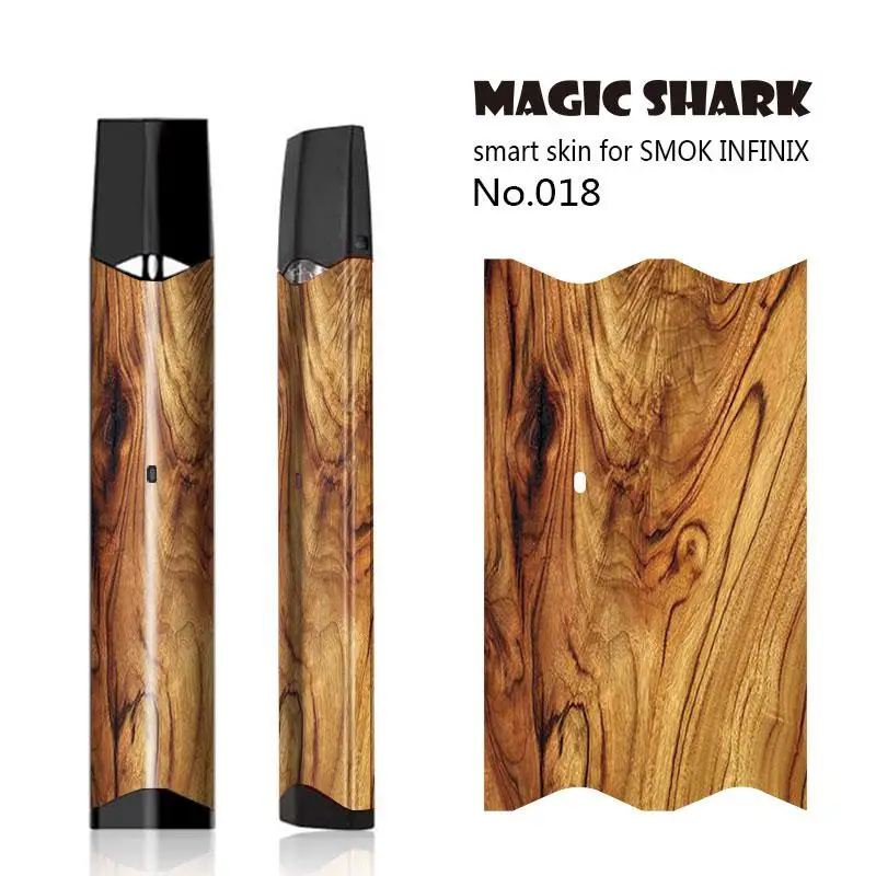 Magic Shark 2.5D стерео лист Змеи печати V-Vendetta Леопард деревянная наклейка пленка кожаный чехол для Smok Infinix 013-022 - Цвет: 018
