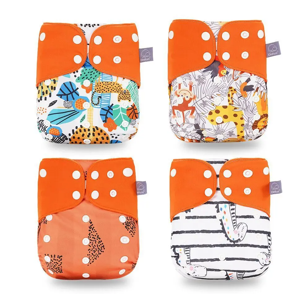 

4pcs/set Reusable Baby Diapers Coffer Fiber Nappy Diaper Waterproof Rainforest Maternity Supplies Remove Smell Babies Clean Care