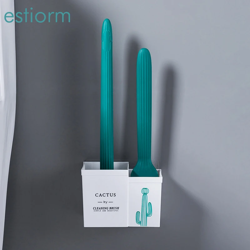 

cactus Toilet Brush and Holder Set Plastic long Handle Toilet Bowl Cleaner Brush for Bathroom toilet cleaning brush Wall mounted