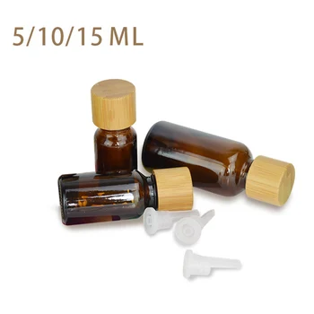 

5ml 10ml 15ml Amber Glass Essential Oil Sample Bottles Vials With Orifice and Cap for Perfume Aromatherapy Container