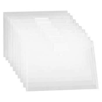 

Plastic Envelope File Folder, 24 Letter A4 Size, Transparent Document Envelope with Label Bag and Snap, Transparent Filing Envel