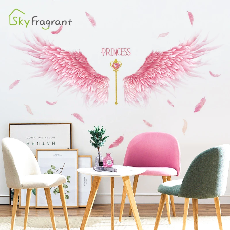 "Betty On Angels" Vinyl Wall Decal - 20x30 Inch, Kids Room Decor, Handmade In USA