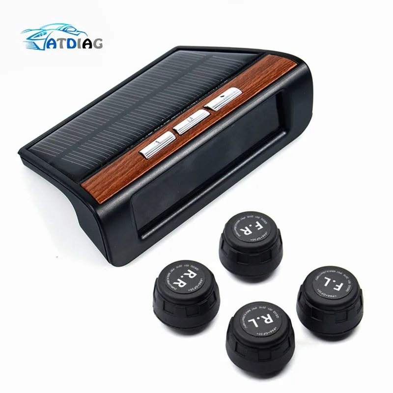 

4 external tyres car tire pressure monitoring systems external sensors auto wheel pressure gauge tester security alarm bar psi