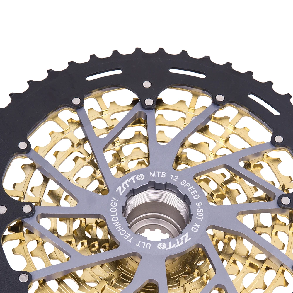 ZTTO MTB XD 12 Speed 9-50T Cassette Ultralight CNC Steel Rainbow Golden 375g Ultimate 12speed 9x46 Sprocket 1299 k7 Colorful ULT