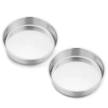 

Cake Pan Set of 2, 8 Inch Cake Pan Round Tier Cake Pan Set Stainless Steel, Healthy & Heavy Duty, Mirror Finish & Easy Clean, Di