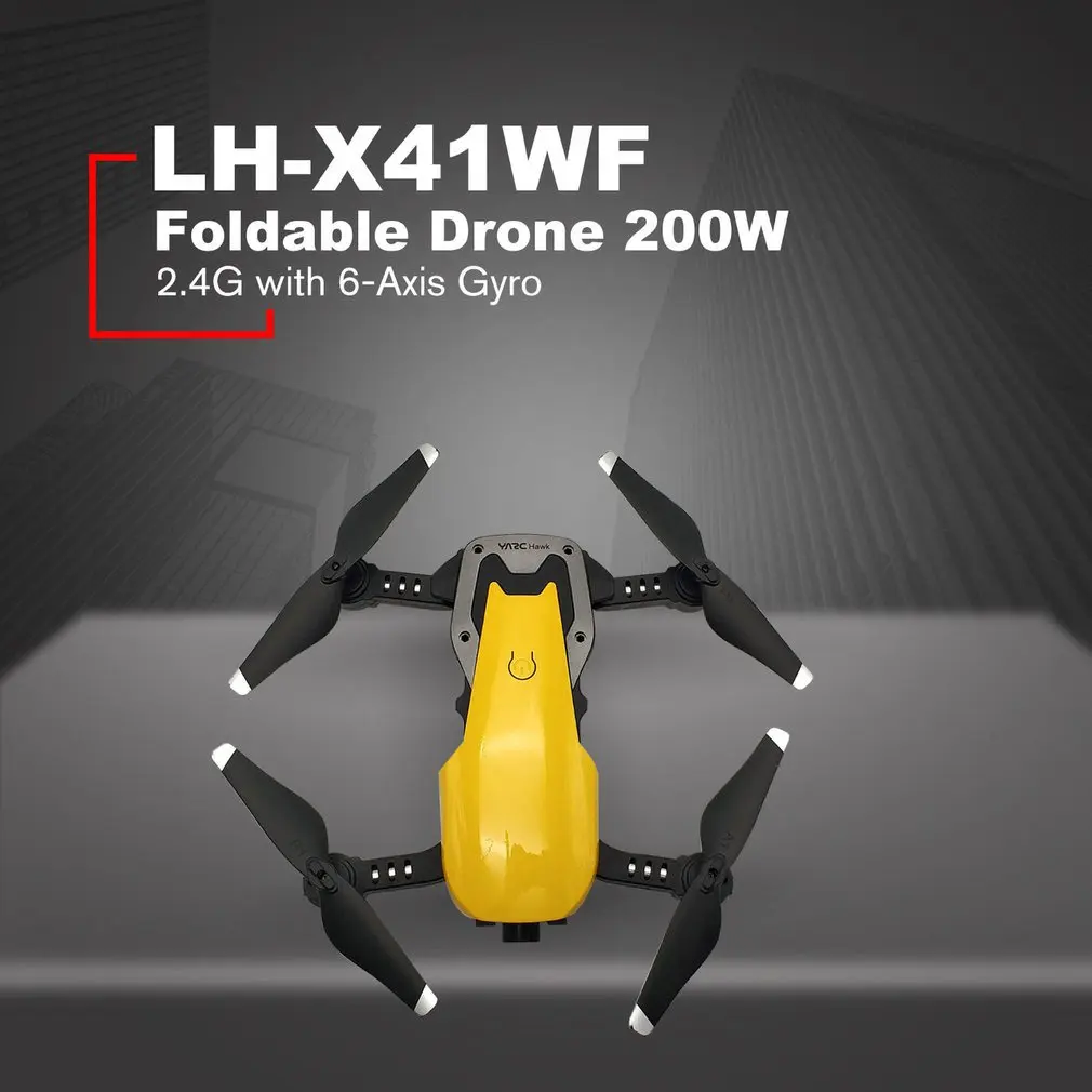 LH-X41WF Дрон на ру игрушки 6-осевой Мини Складной FPV Дрон с WiFi HD камера Выдержка Взлет/посадке самолета с батареями