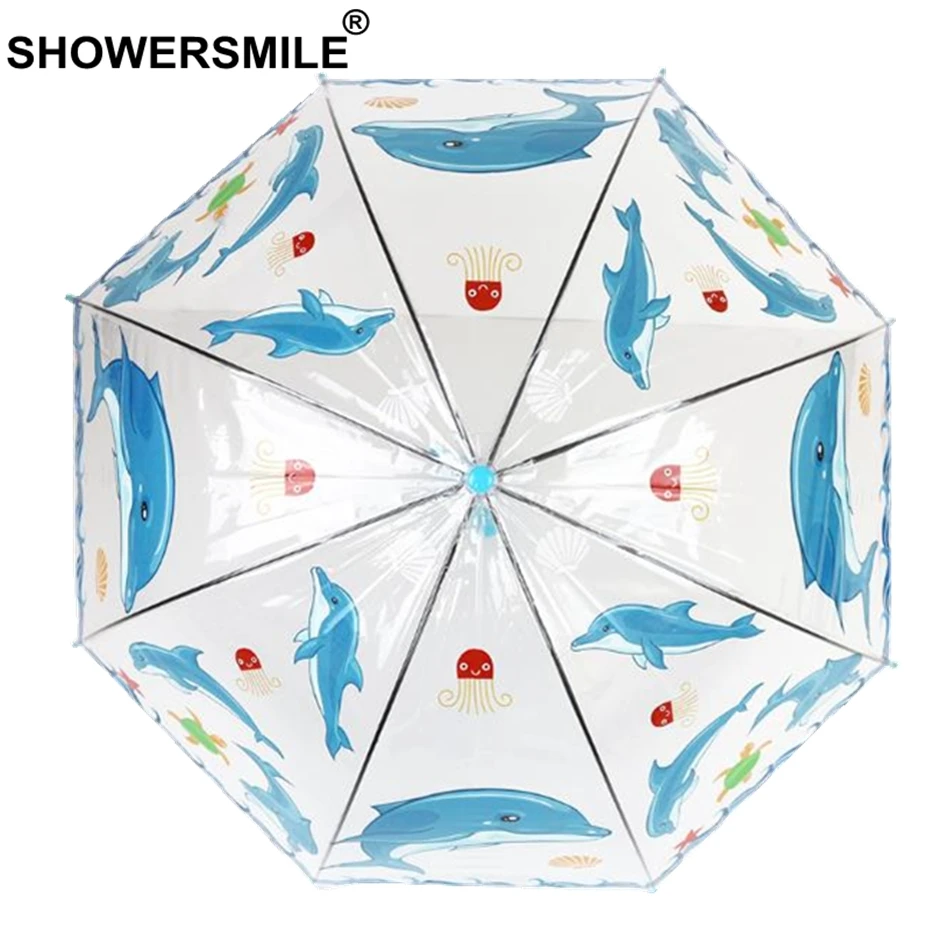 SHOWERSMILE Детский прозрачный зонт для девочек и мальчиков Аполлон мультяшный