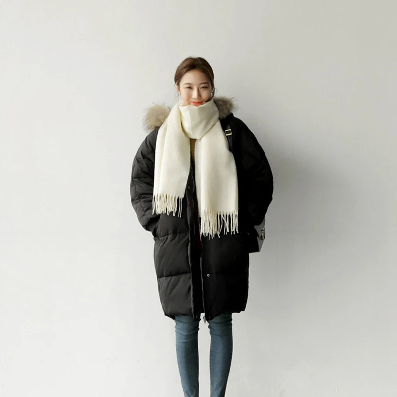 Новая модная женская зимняя одежда, хлопковая длинная теплая хлопковая куртка Parker, плотный пуховик из хлопка, свободная куртка