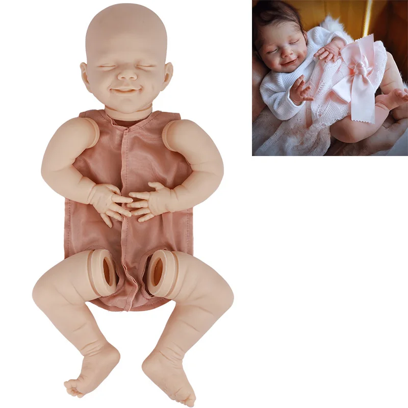 

20Inch Handmade Reborn Baby Doll Sleep Handmade Vinyl Unpainted Unfinished Doll Parts laugh DIY Blank Doll Kit Birthday Gift