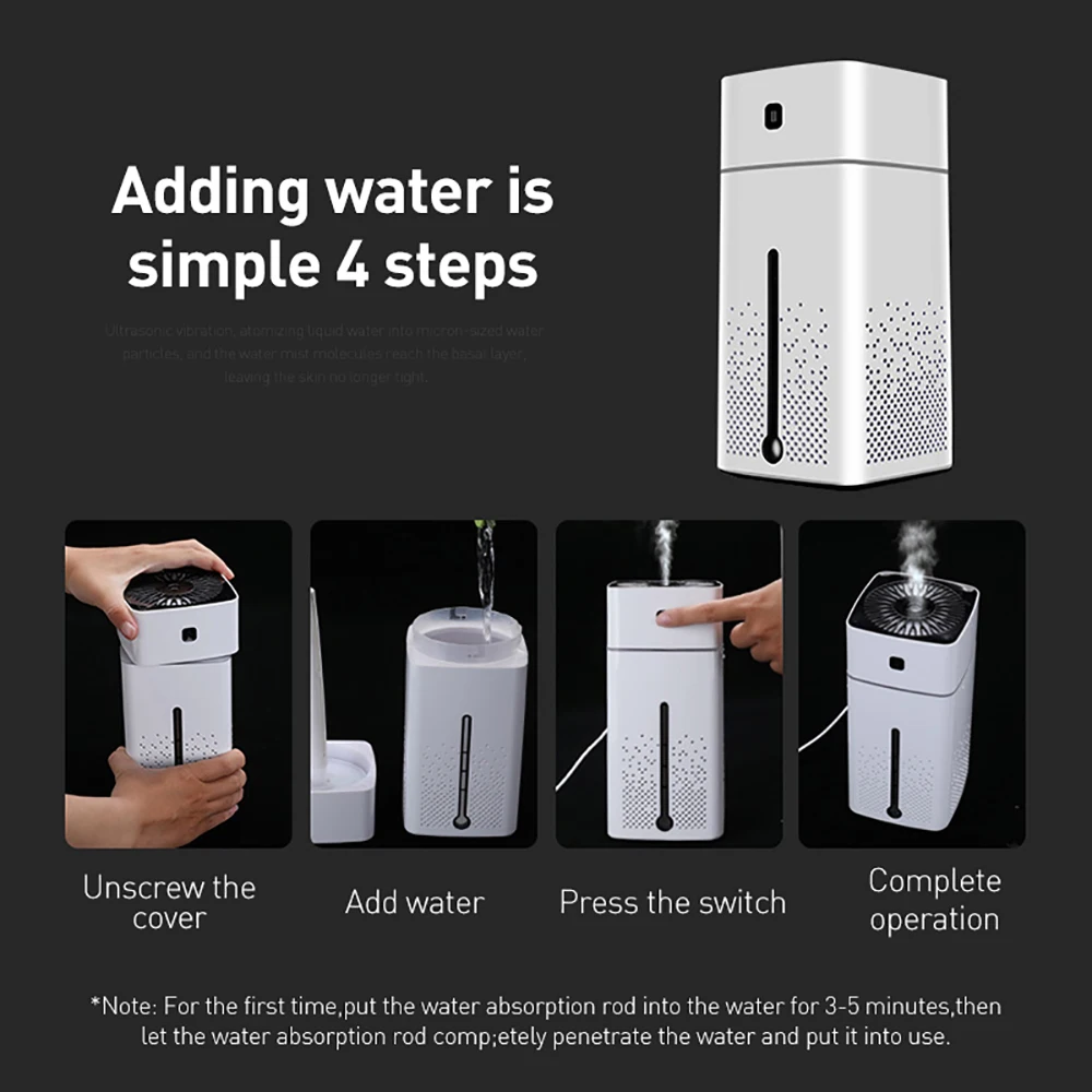 Ароматический ультразвуковой увлажнитель воздуха большой емкости 1000 мл