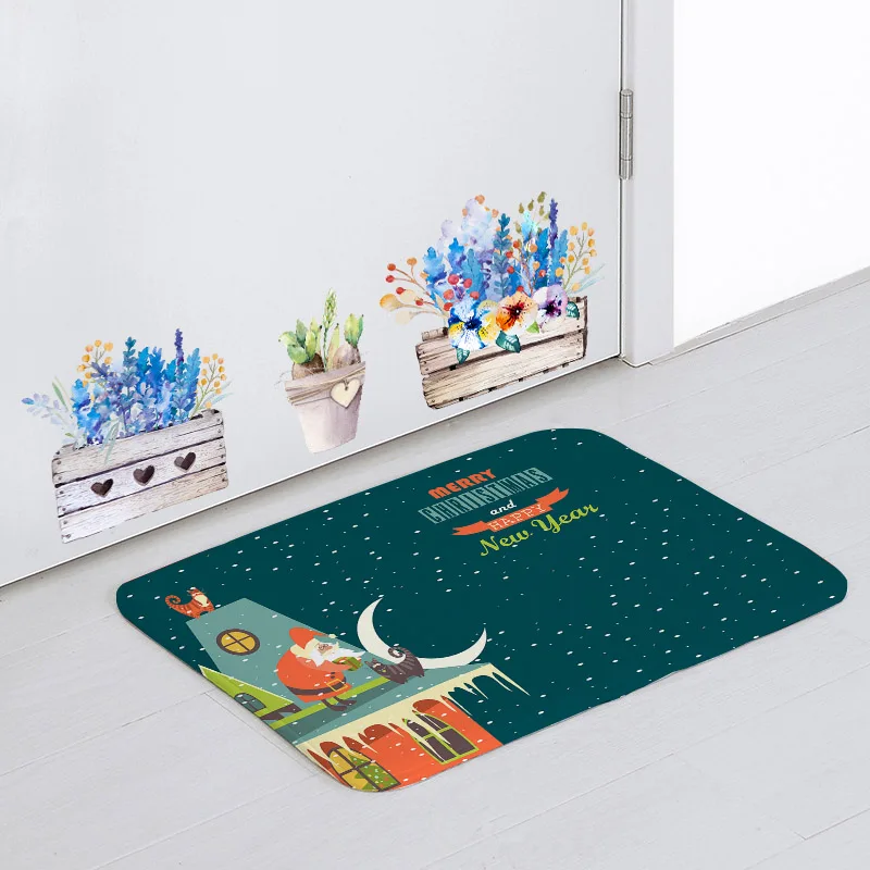 Счастливый мини дверной коврик полярный медведь Лось Greetingwinter Рождество ванная комната Matstar воздушный шар серый лес эльф снеговик украшения ковер - Цвет: 11