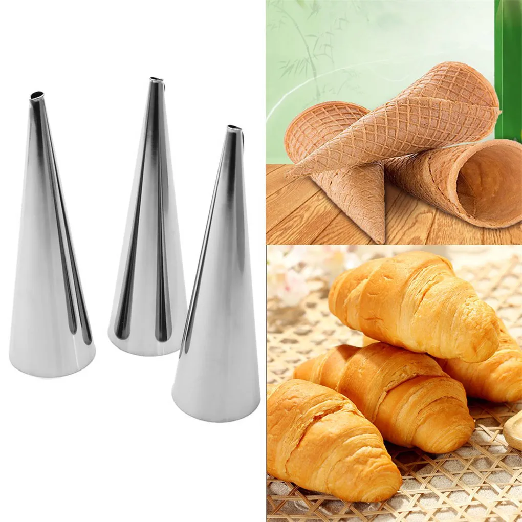 Cream Horn Molds Stainless Steel Pastry Croissant Cones Conical Roll