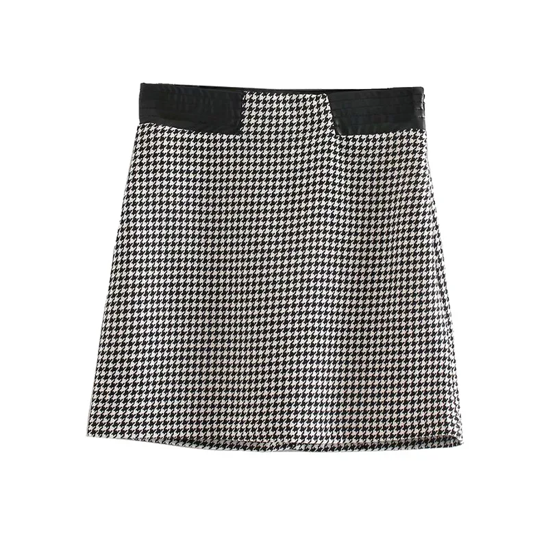 

Australia Non-mainstream Retro Thousands of Birds Joint High-waisted Significant Leg Length Skirt 2020 Spring New Products A- li