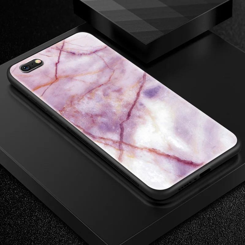 W223 Закаленное стекло чехол для iPhone 5 5S SE 6 6S 7 8 Plus X XR XS MAX TPU Рамка для OnePlus 3T 5 5T 6 6T 7 7 Pro окрашенная текстура Капа - Цвет: W223