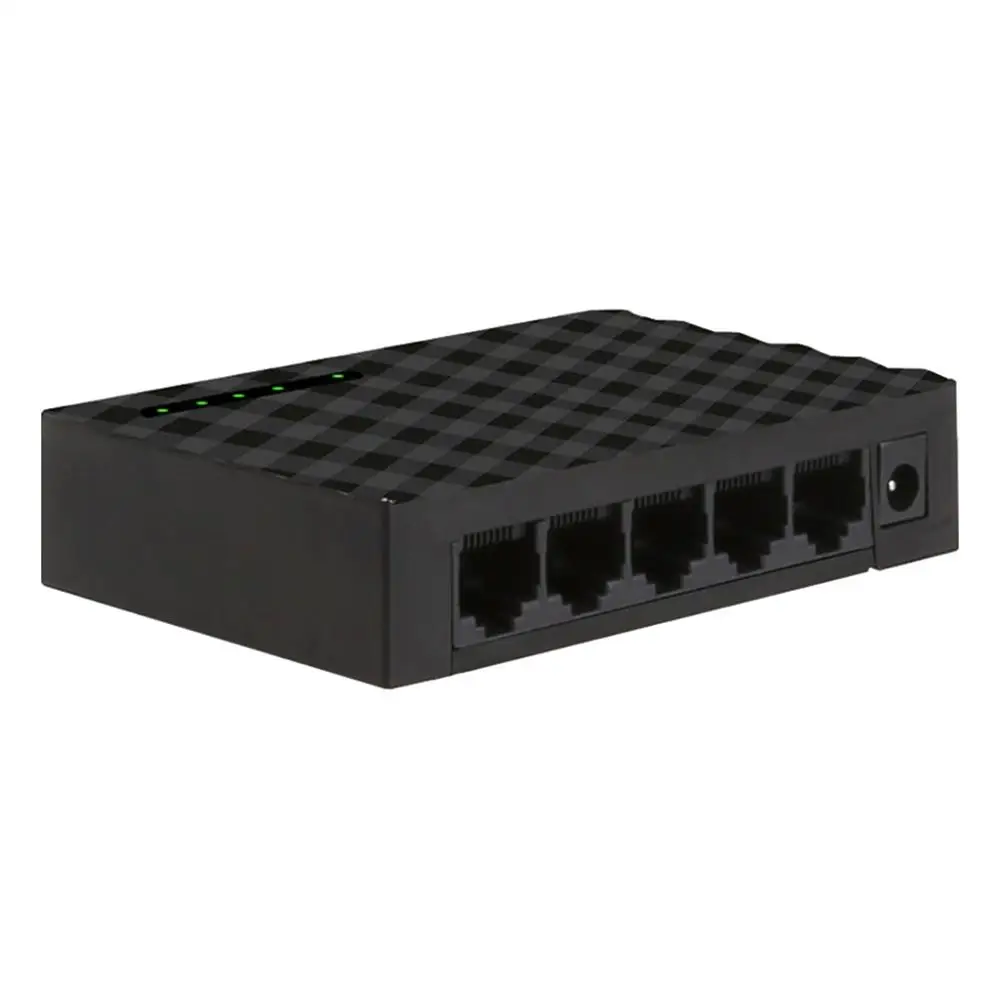 Новинка RJ45 мини 5 портов Быстрая сеть Ethernet Черный концентратор переключателя для